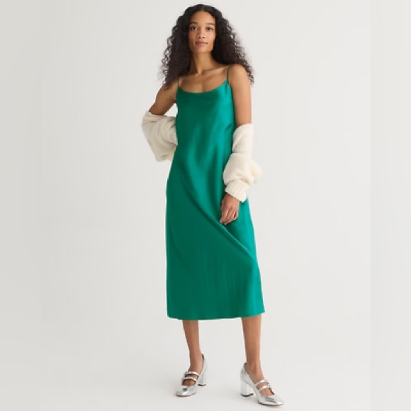 J. Crew Dresses & Skirts - J. Crew Gwyneth Slip Dress emerald green size‎ 4